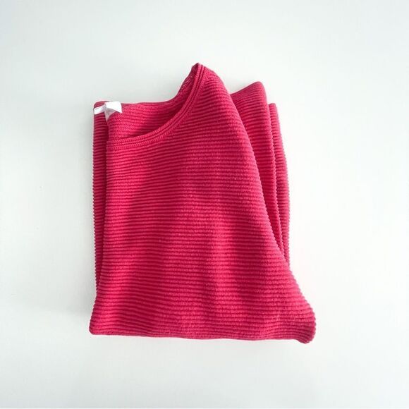 Wilfred Sweater Linen Blend Red Women's XS 3/4 Sleeves Horizontal Ribbing - Picture 10 of 10